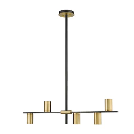 Z-Lite Calumet 5 Light Island/Billiard, Matte Black & Olde Brass 814-5L-MB-OBR